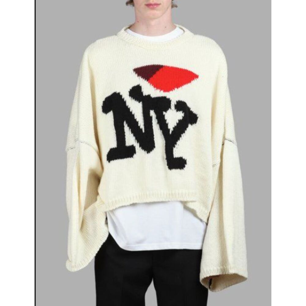 Raf Simons "I Heart NY" Oversized Intarsia Wool Sweater